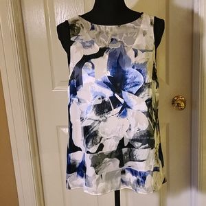 WHBM Blue/Black/White Top
